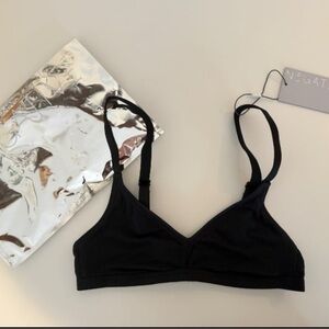Negative Underwear whipped non-wire bralette bra black NWT size 0 womens